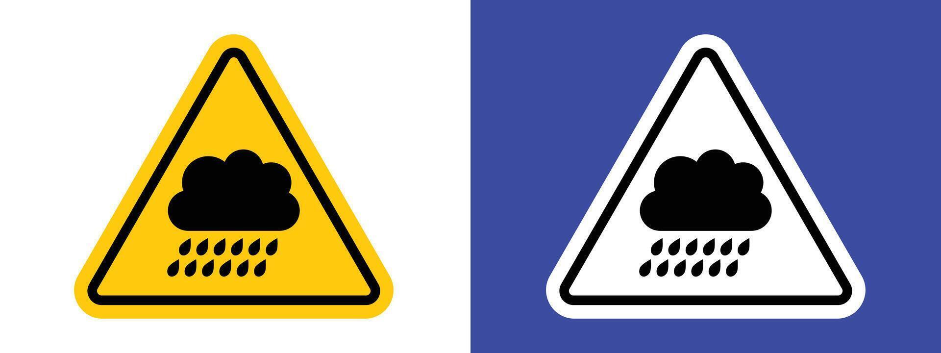 Rainfall Warning Sign Ensure Safety with Weather Notifications vector