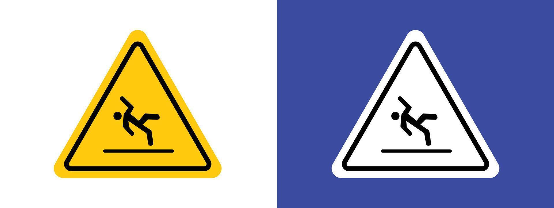 Slip Hazard Alert Sign Prevent Falls in Slippery Zones vector