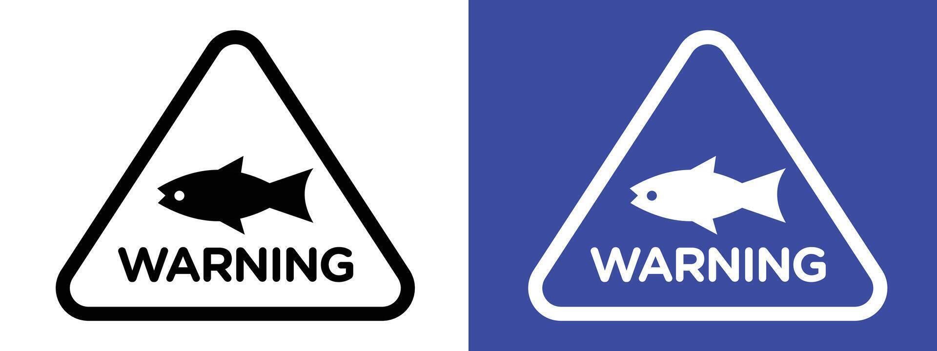 Marine life warning advising caution due to presence of sharks vector