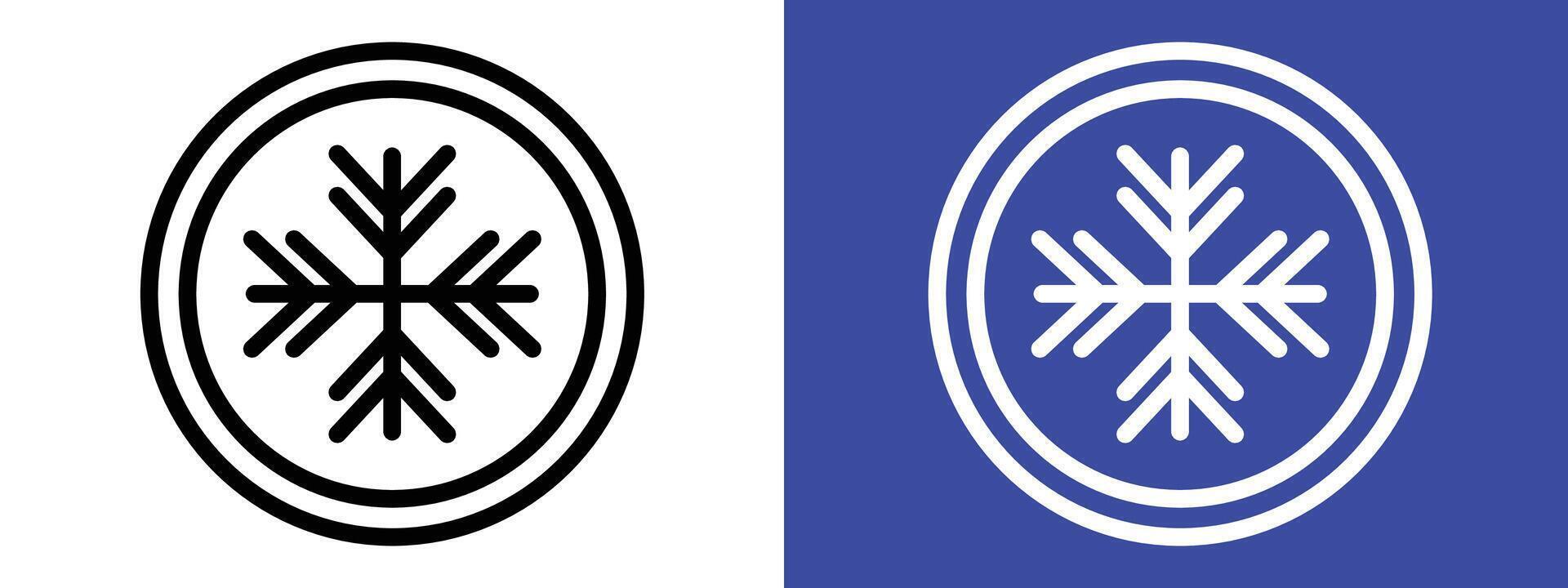 Snowflake Icon Representing Winter Season and Chill Themes vector