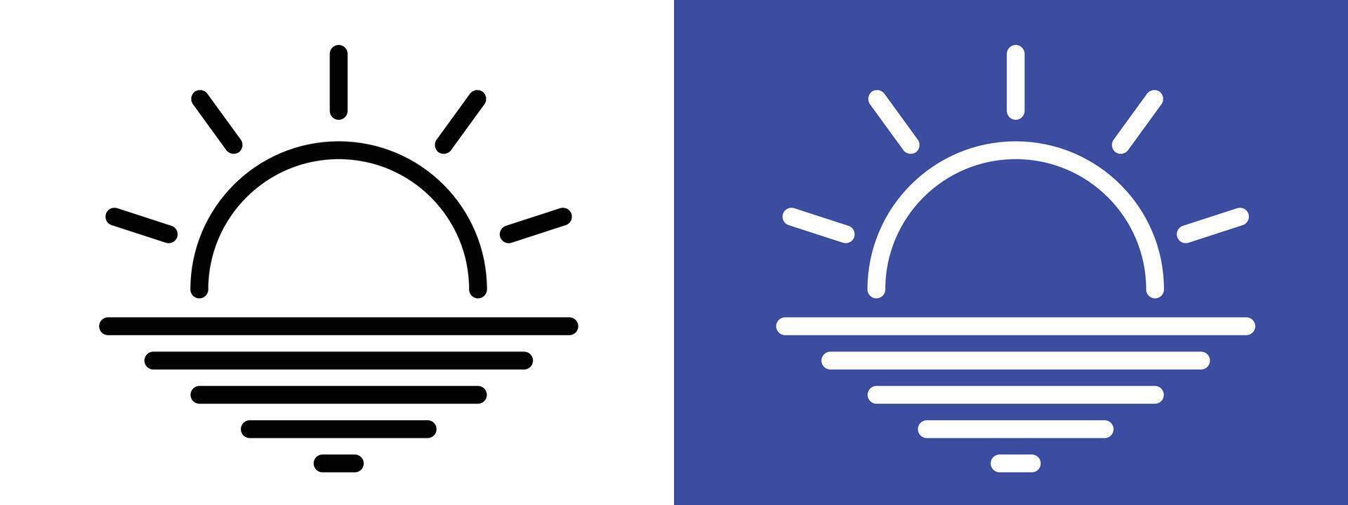 Morning Sunrise Icon Representing Dawn, New Beginnings, and Natural Beauty vector