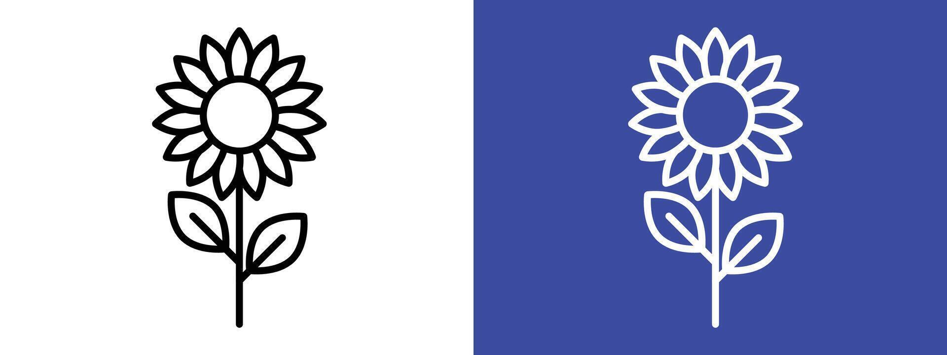 Sunflower icon logo set vector