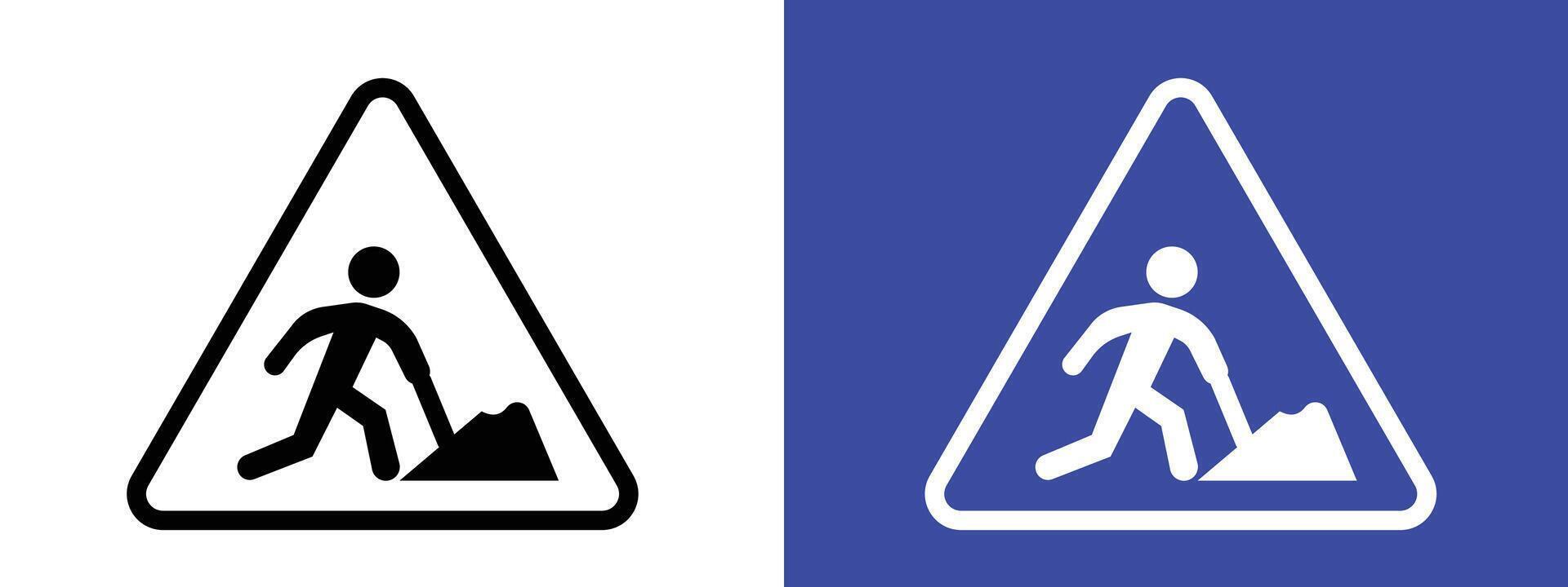 Safety notice for construction zone warning about ongoing work hazards vector
