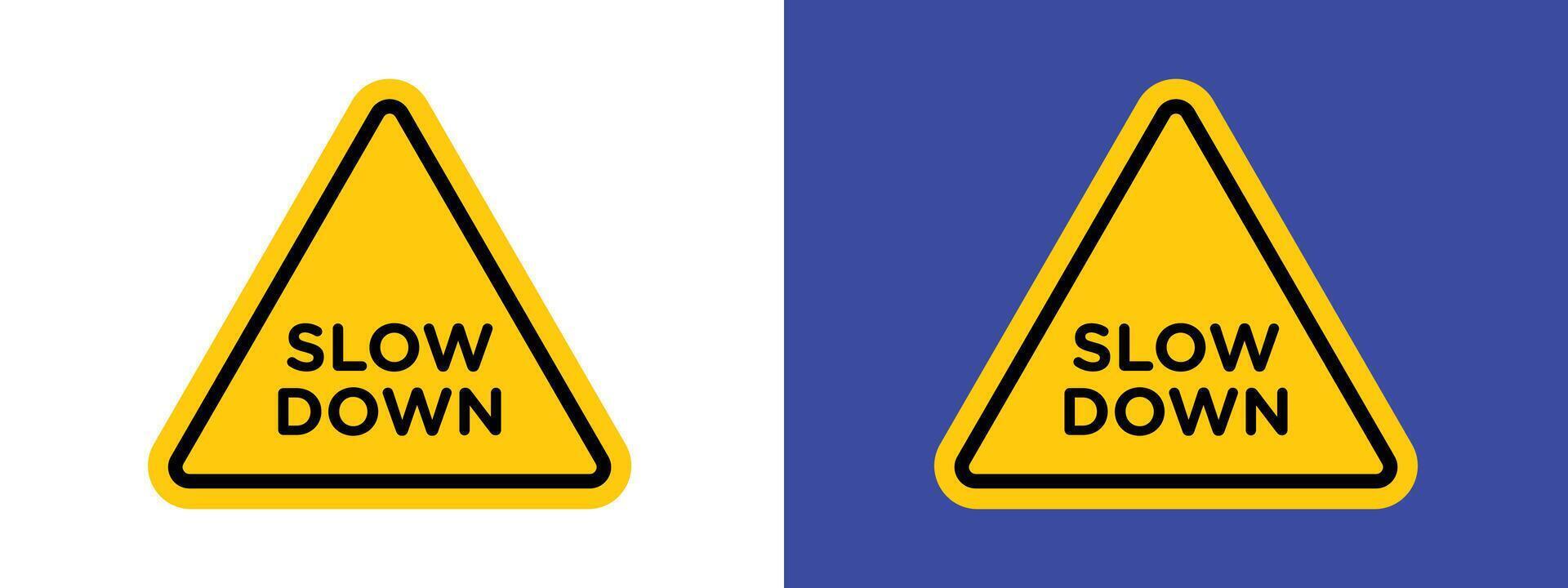 Speed reduction required sign indicating need to slow down vector