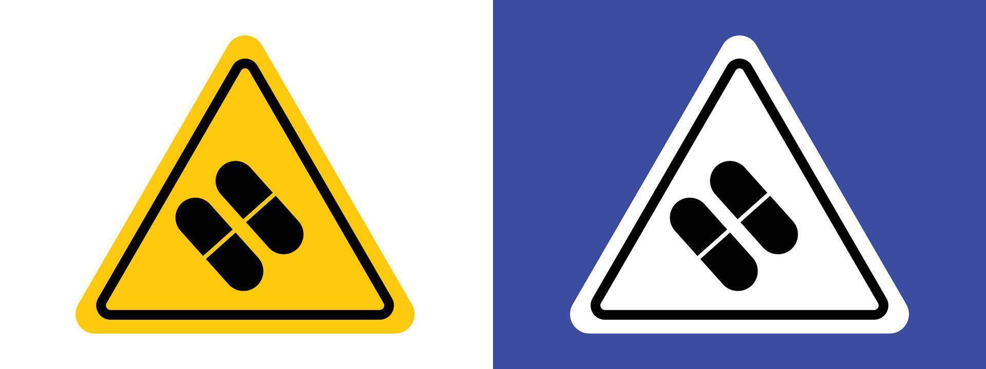 Side Effects Hazard Sign Alert to Potential Side Effects vector