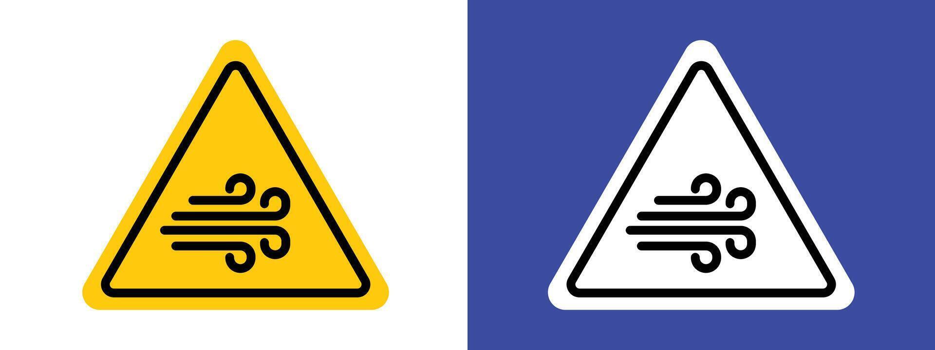 Wind Hazard Warning Sign Promote Safety in High Wind Areas vector