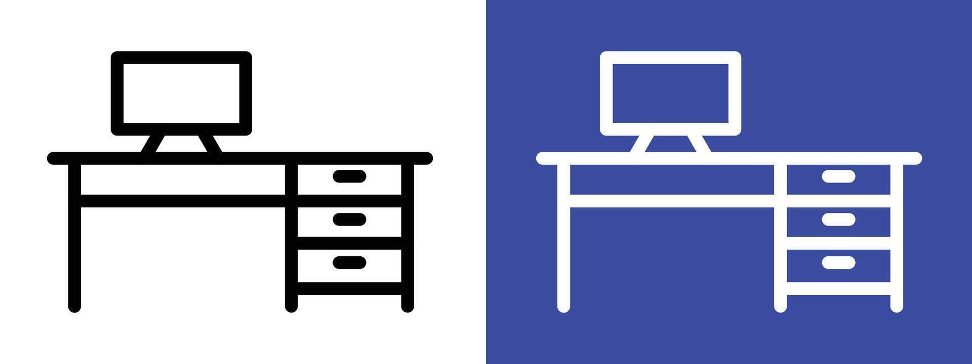 Office Workspace Icon for Professional Settings, Corporate Environments, and Workplaces vector