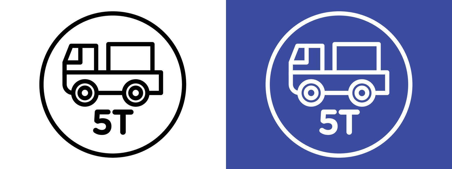 Vehicle weight restriction sign indicating maximum weight limit for vehicles vector