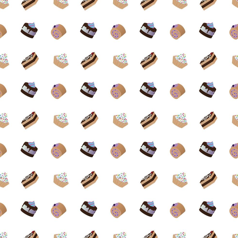 Set of cakes. Seamless pattern. illustration. vector