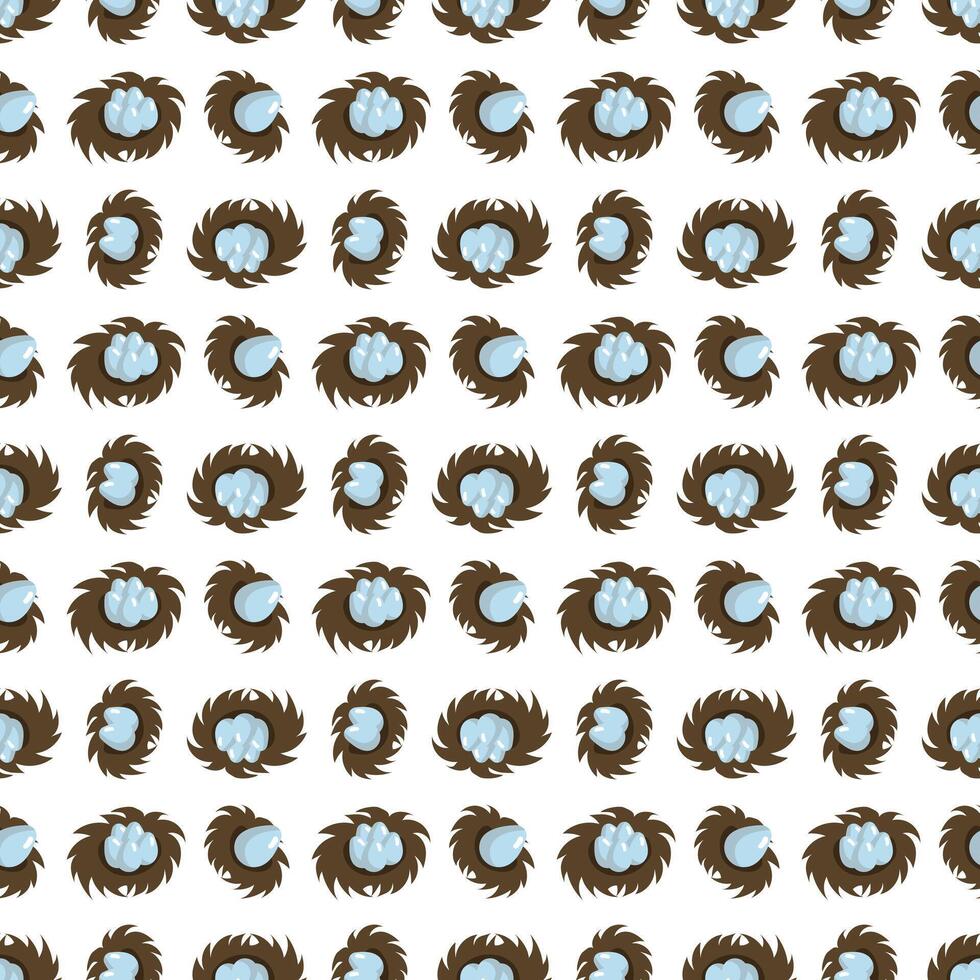 Bird's nest with eggs. illustration. Simple seamless pattern. vector