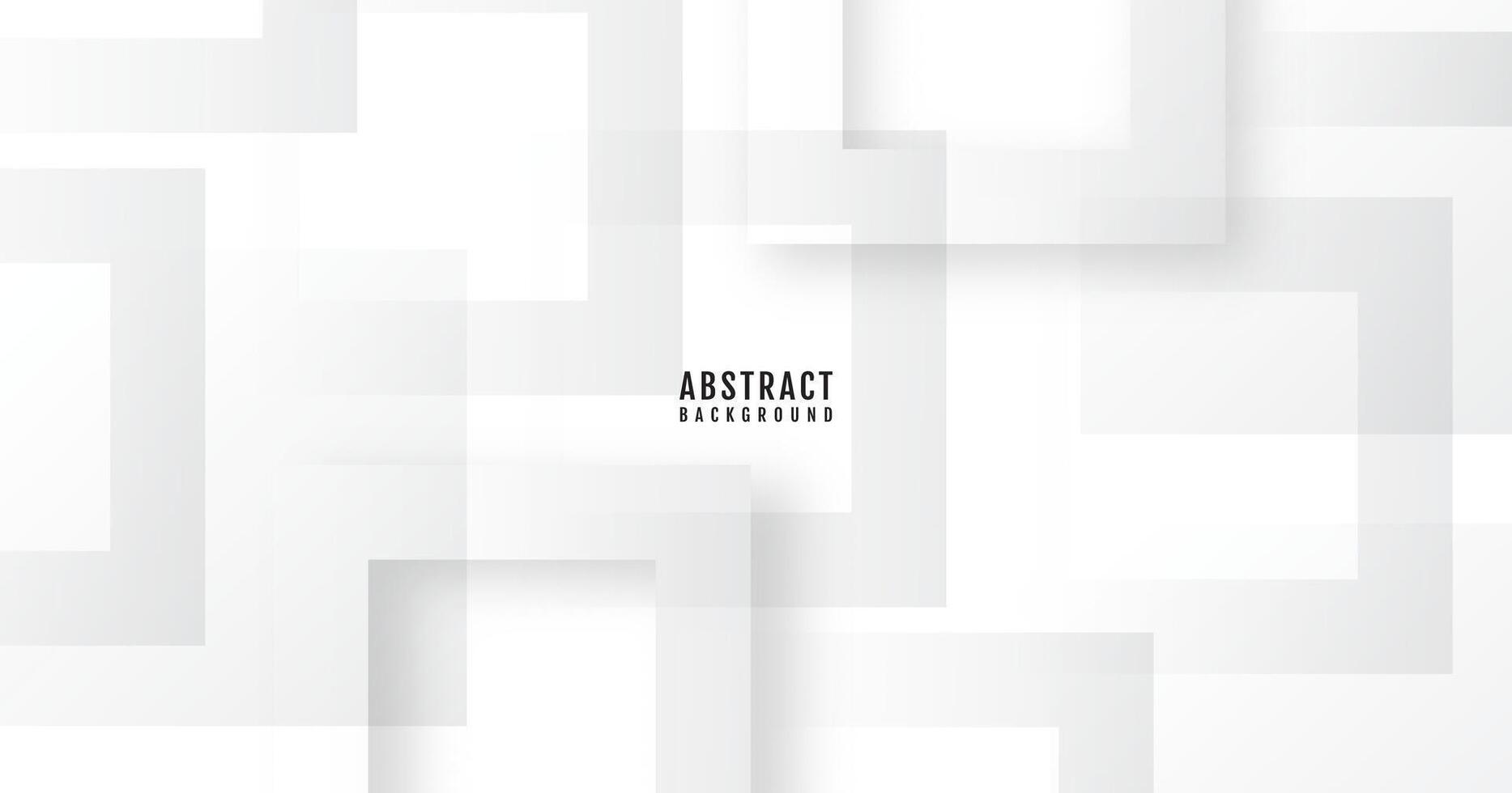 3D white abstract background overlap layer on bright space with cutout shape effect decoration. Modern graphic design element squares style concept for web banner, flyer, card, or brochure cover vector