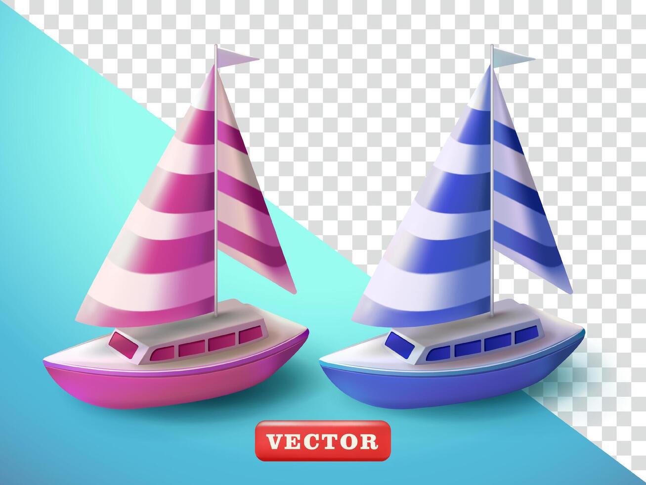 Sailboat, 3d. Suitable for advertising, holiday and design elements vector