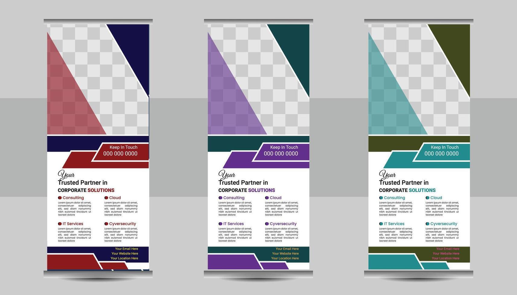 Business roll up banner design template vector