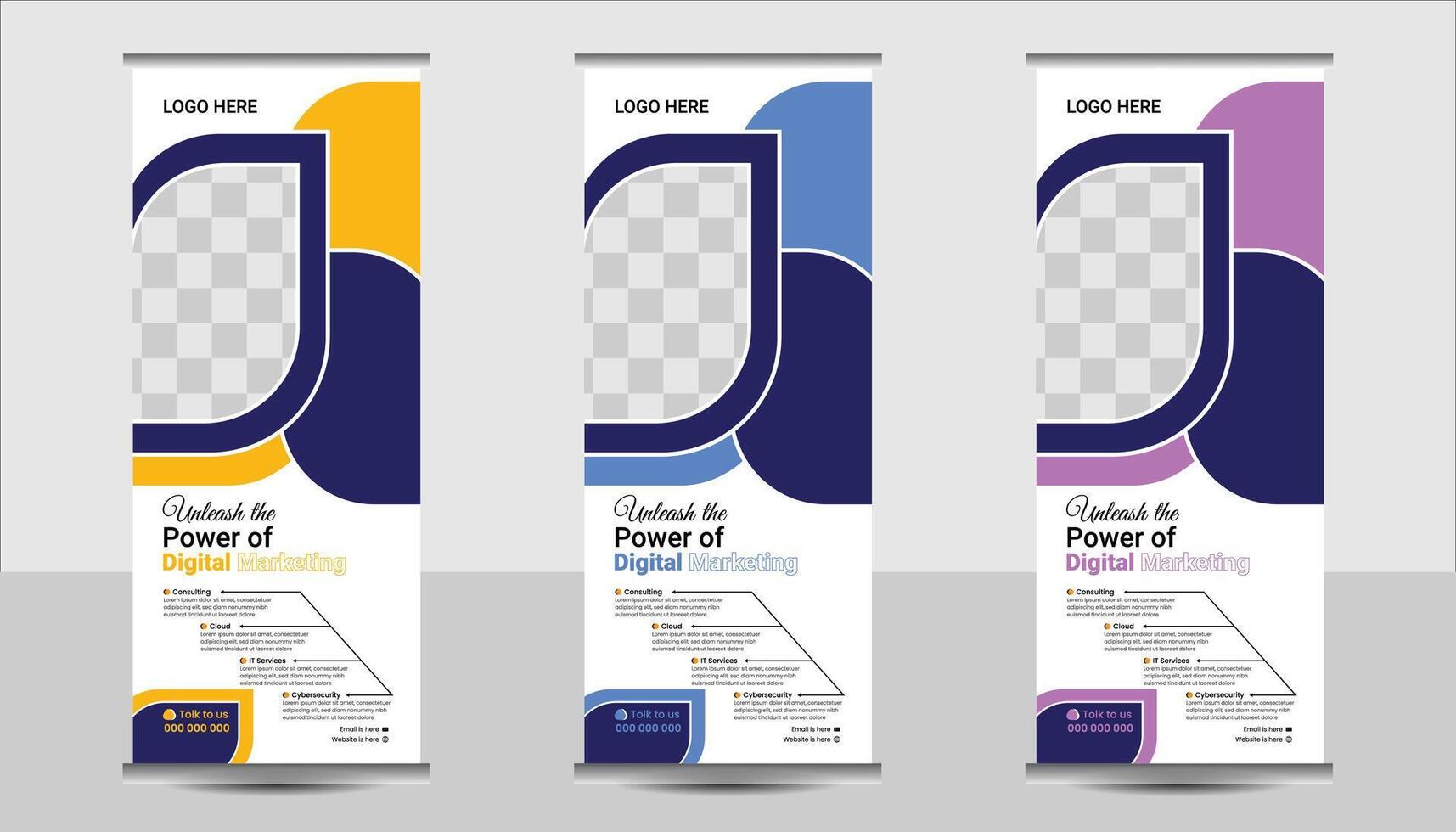 corporate business rollup pullup banner design template vector