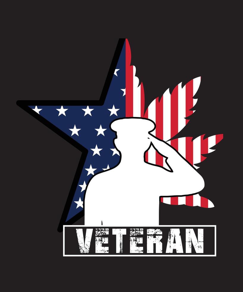 Veteran tshirt design vector