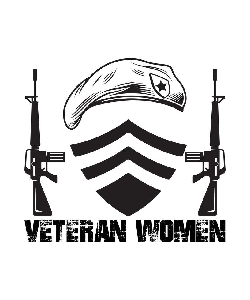 veteran women tshirt vector