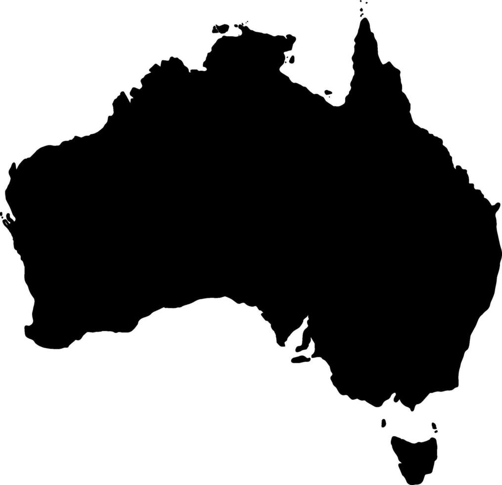 Black Australia map on white background. Icon map of Australia. illustration vector