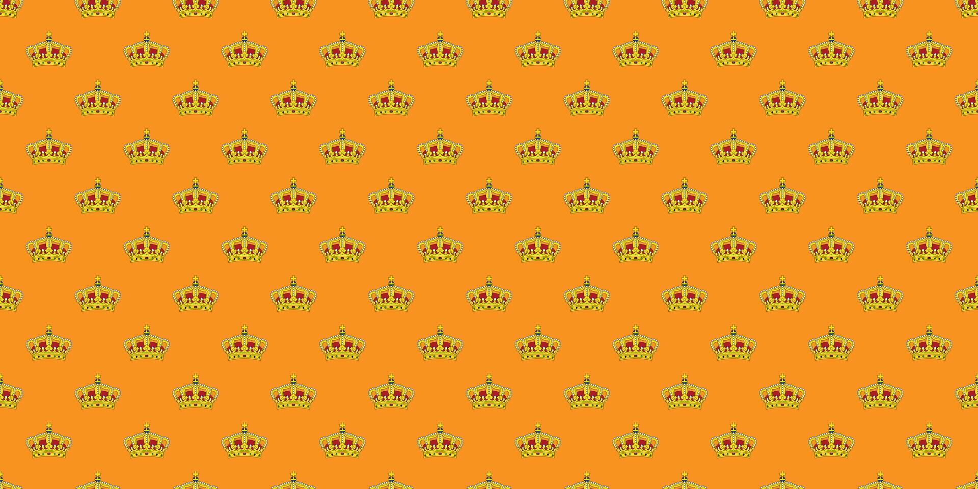 Crown pattern. Koningsdag seamless pattern. Koningsdag or Kings Day Concept in the Netherlands vector