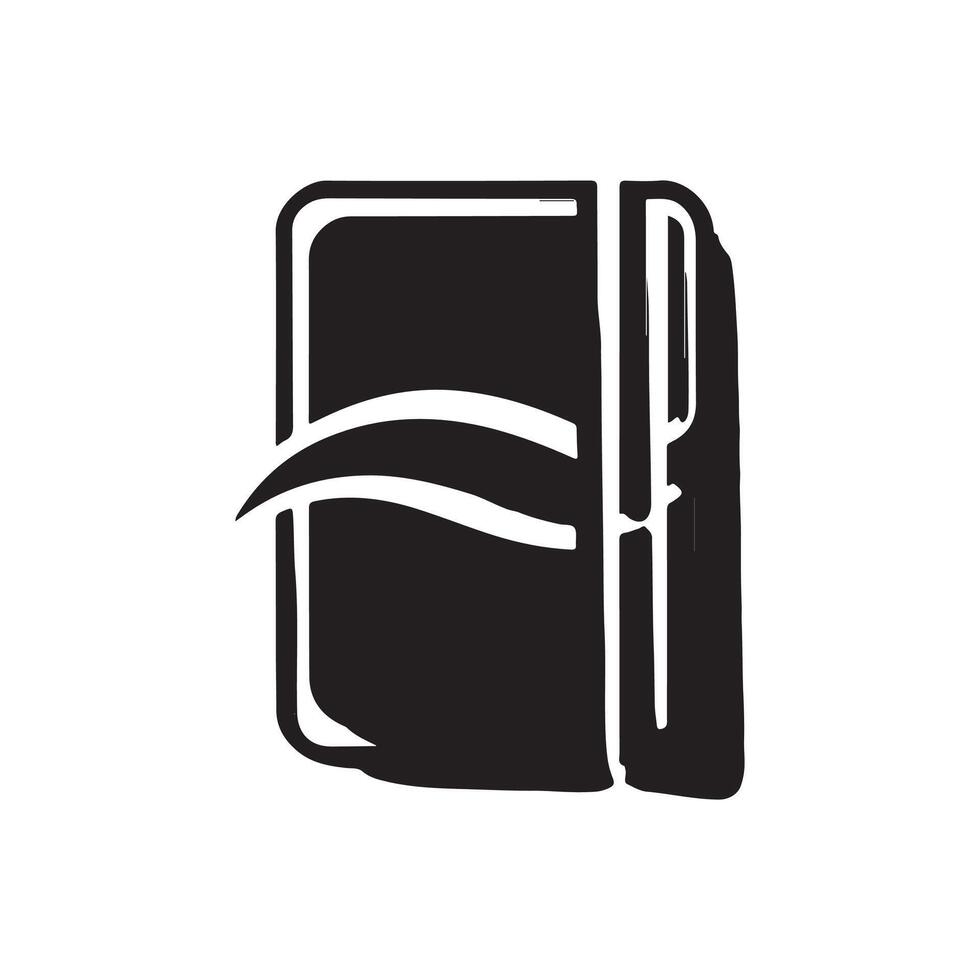 notebook silhouette logo design template vector