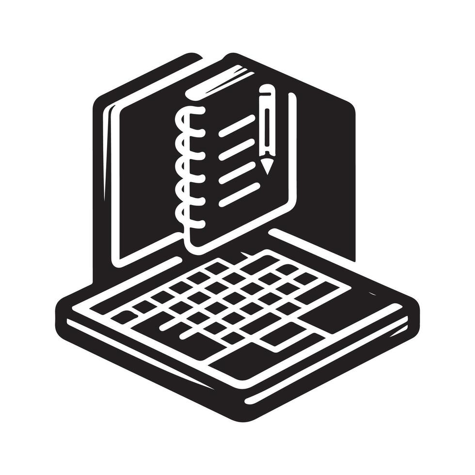 notebook silhouette logo design template vector