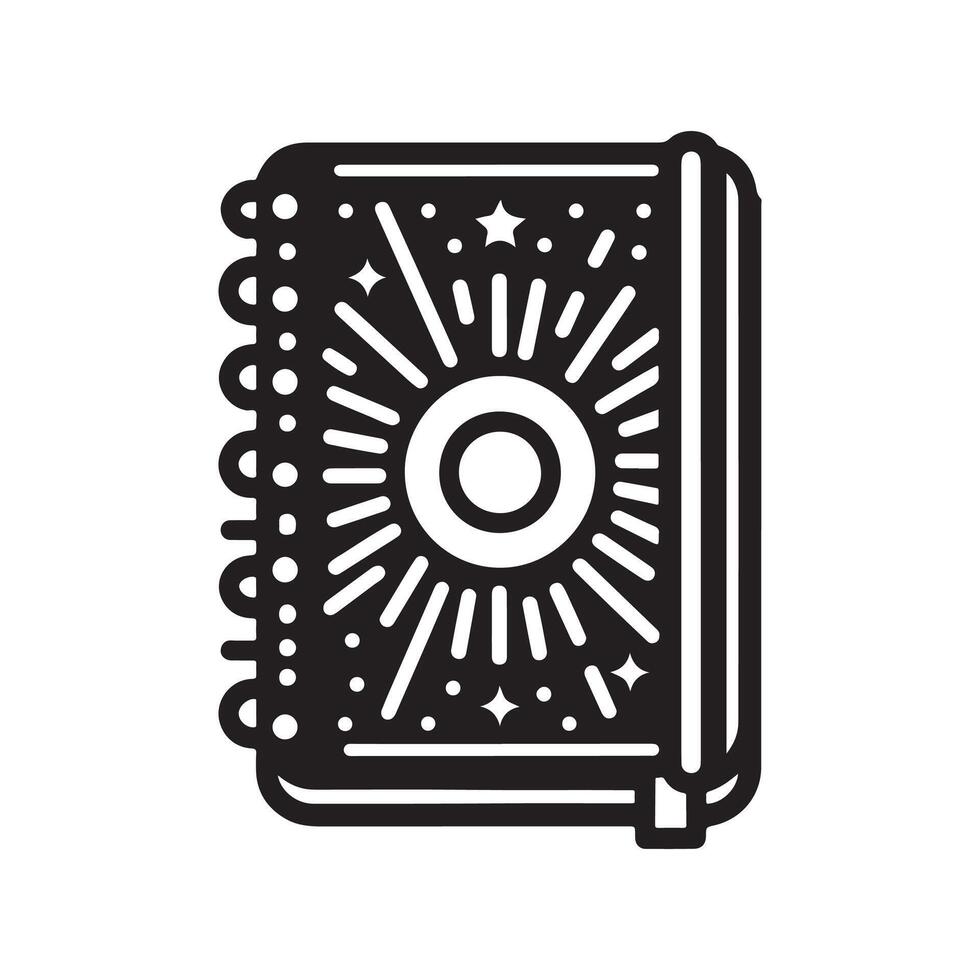 notebook silhouette logo design template vector