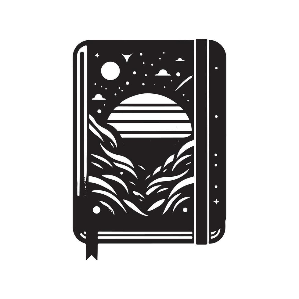notebook silhouette logo design template vector