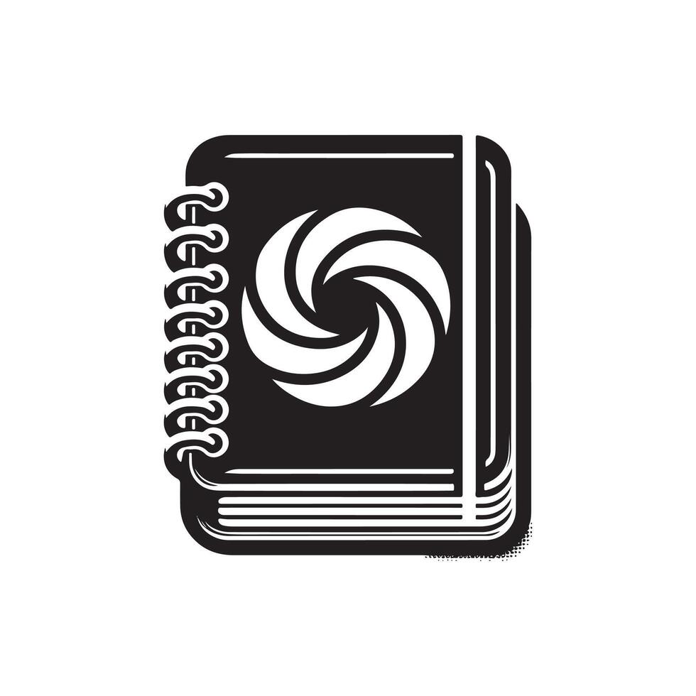 notebook silhouette logo design template vector