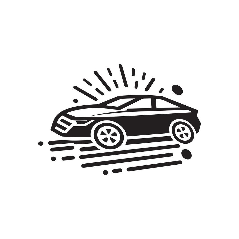 car minimalist logo design template vector