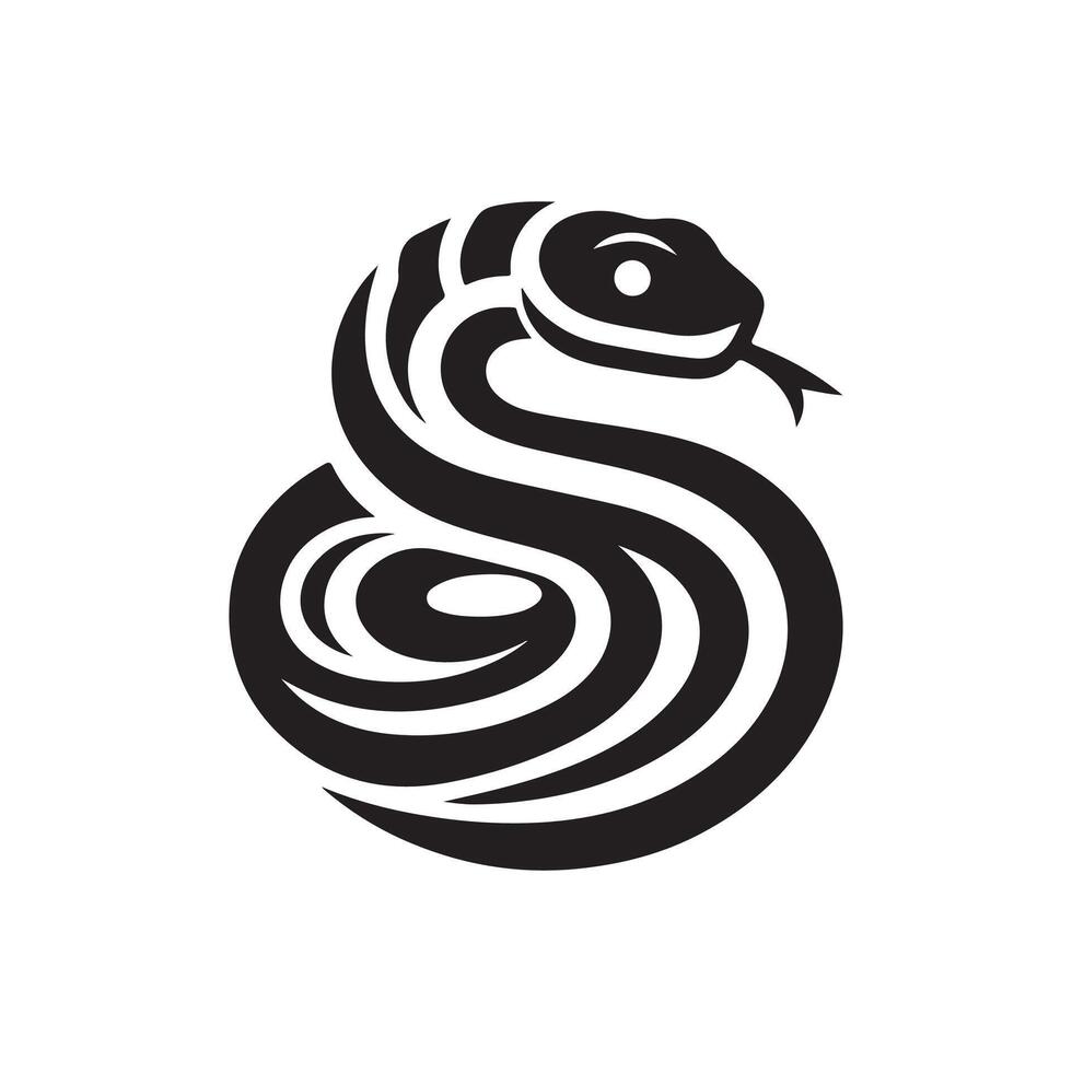 snake silhouette logo design style template vector