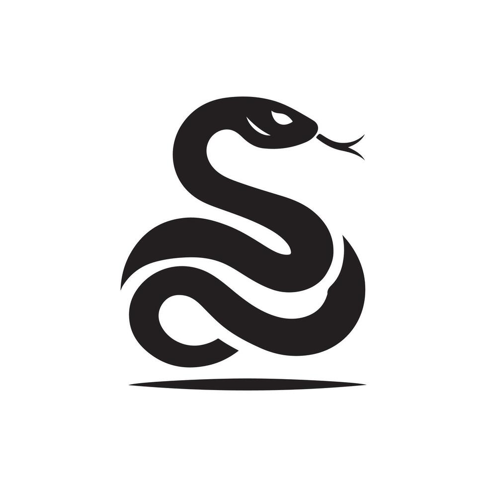 snake silhouette logo design style template vector