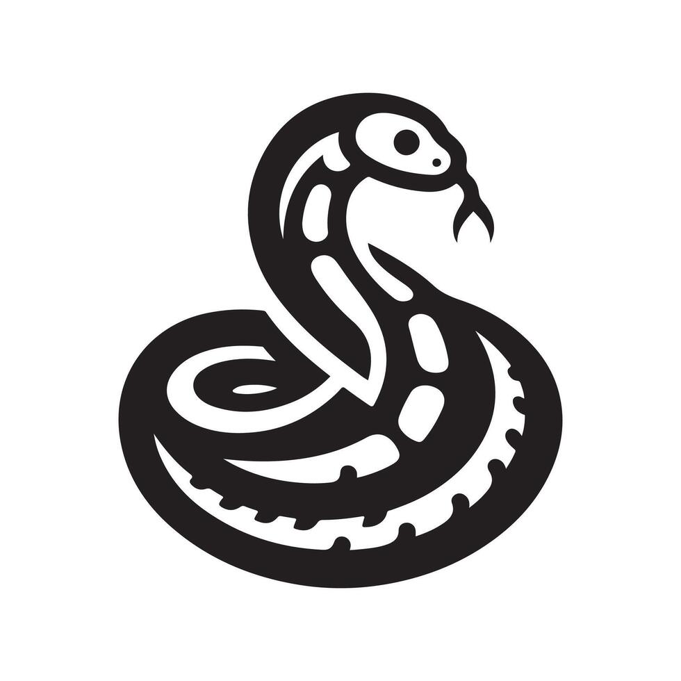 snake silhouette logo design style template vector