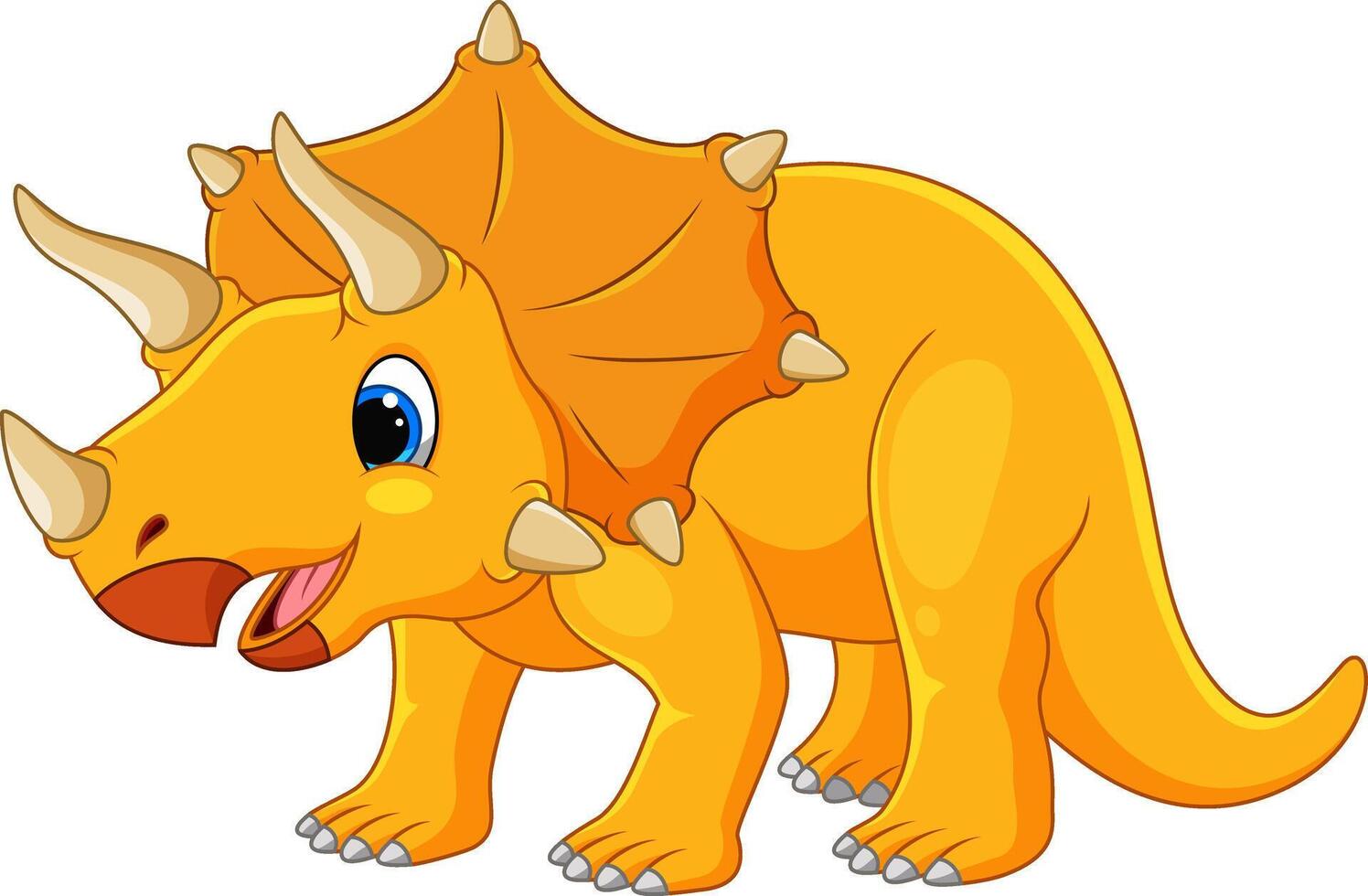 Cute triceratops cartoon on white background vector