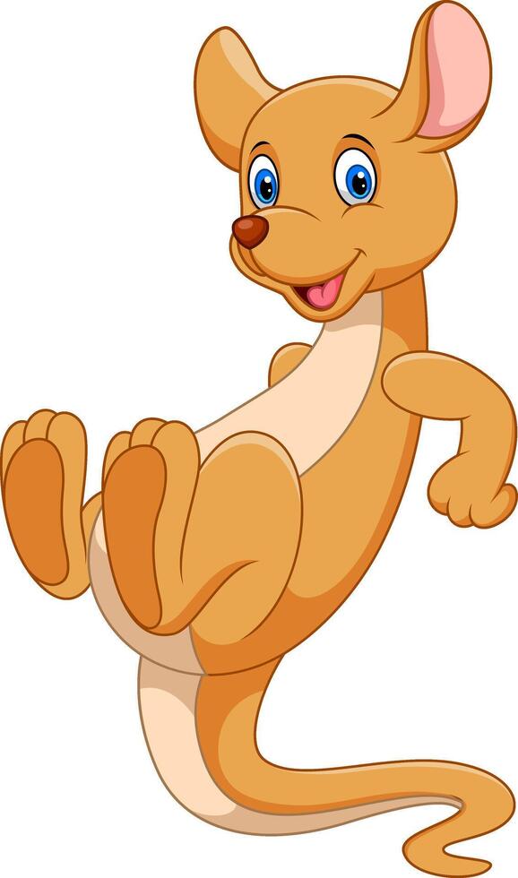 Cute kangaroo cartoon isolated on white background vector