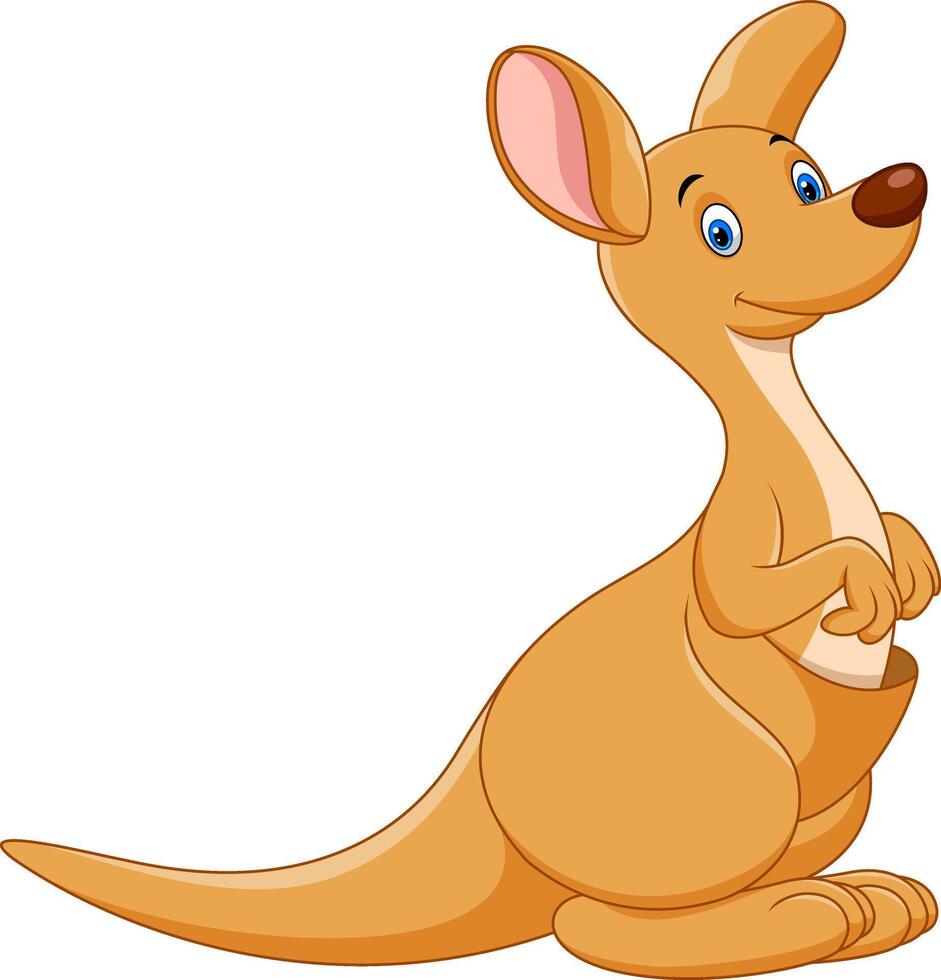 Cute kangaroo cartoon isolated on white background vector