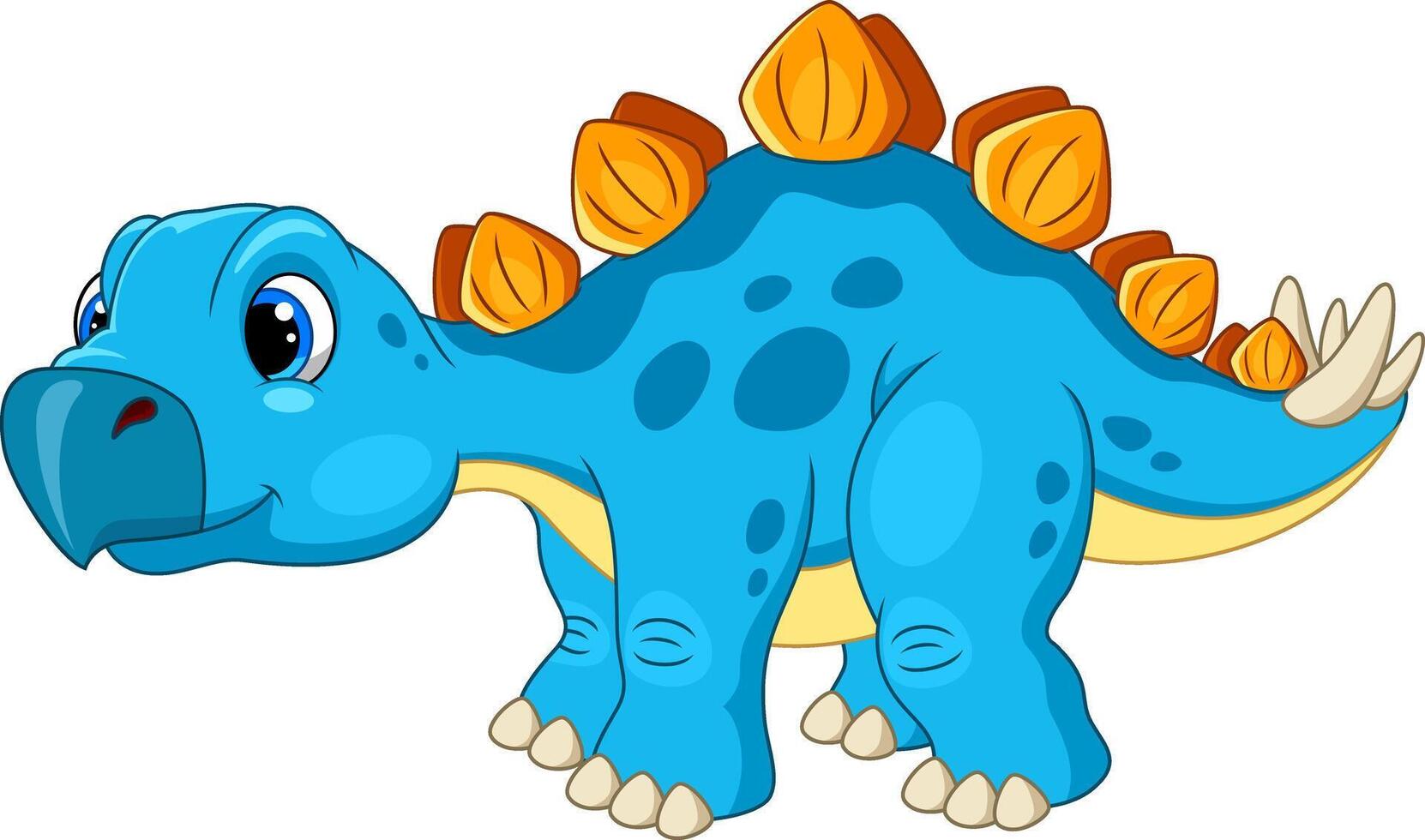 Cute stegosaurus cartoon on white background vector