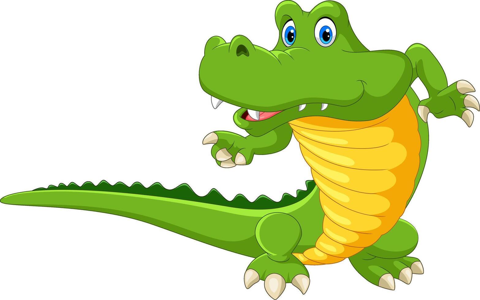 Happy crocodile cartoon isolated on white background vector