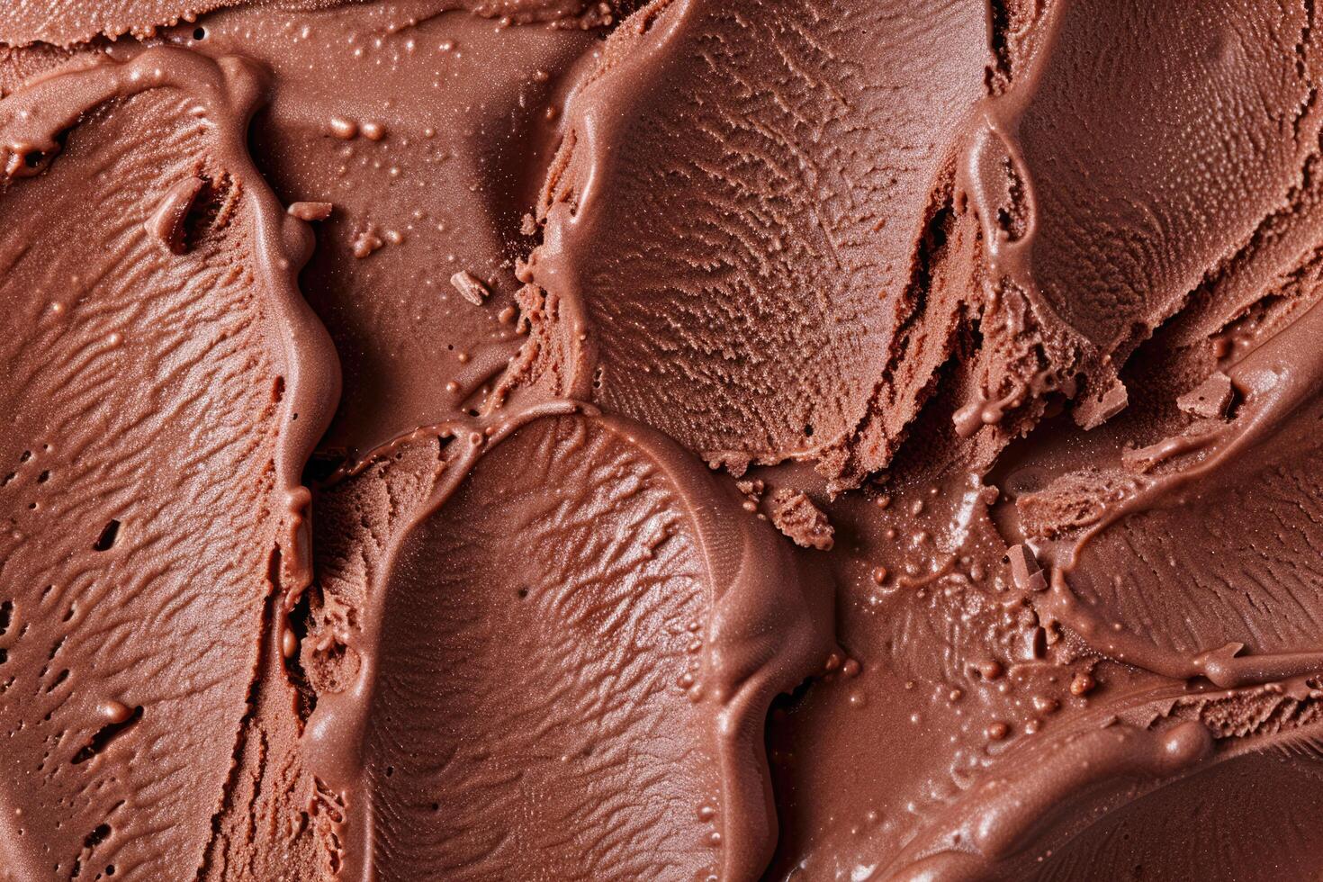 Top view of chocolate ice cream surface. Summer delicious dessert, taste of happiness, ice cream business. Background with place for text. photo