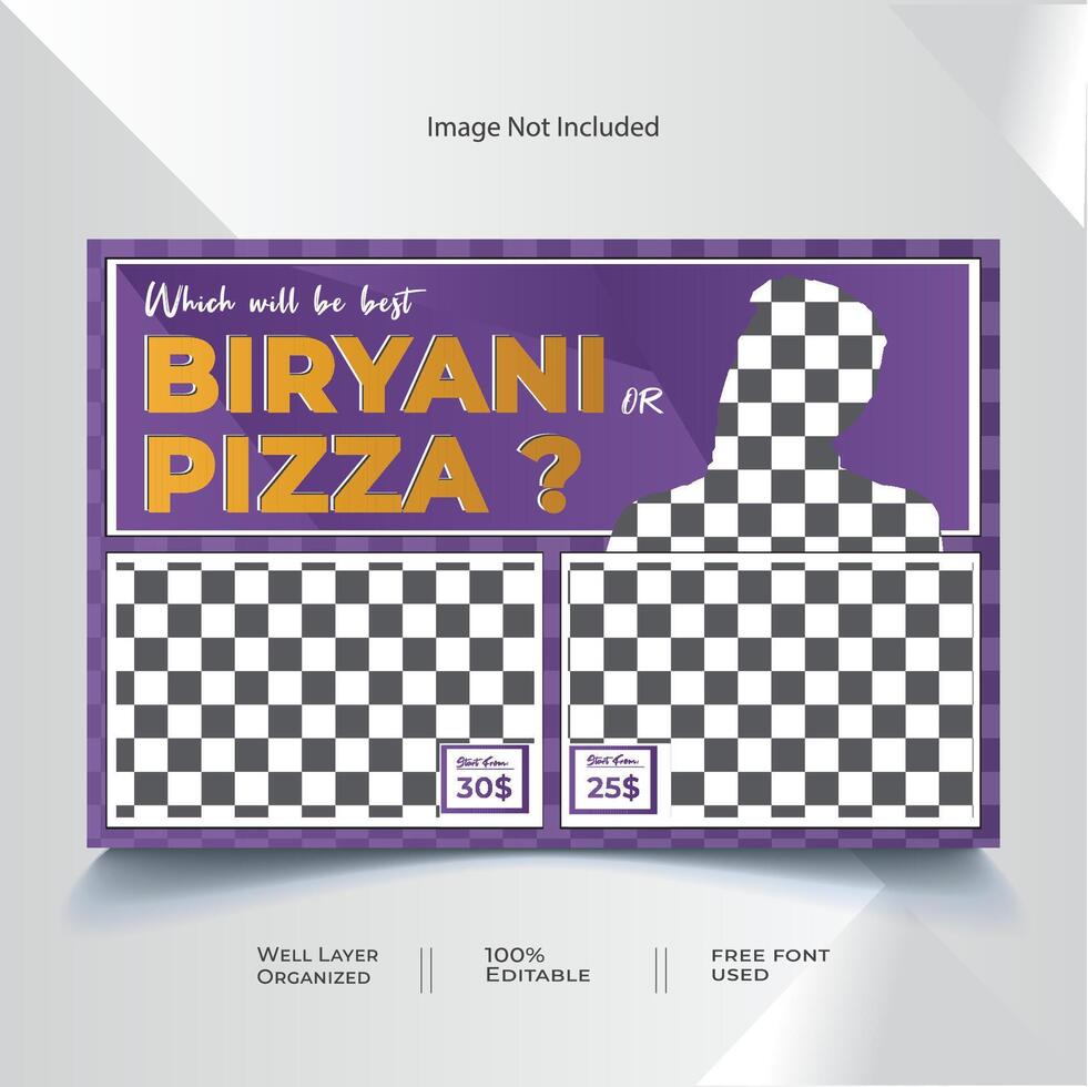 Youtube Thumbnail Design for Food Review vector