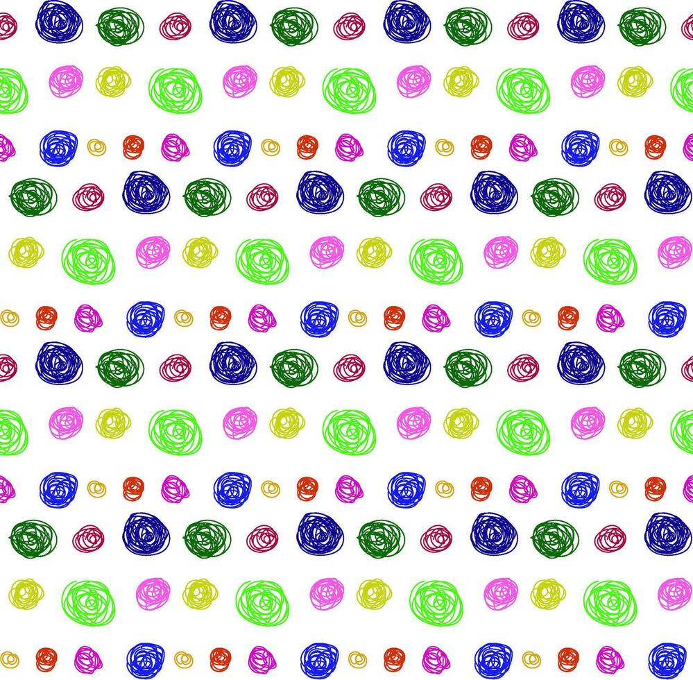 Seamless texture in the form of an abstract pattern of colored circles in doodle style vector
