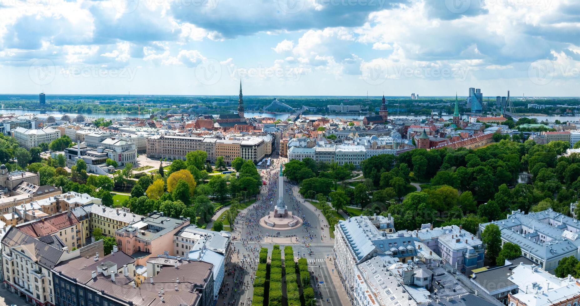 Aerial View of Riga, Latvia Showcasing City Layout and Architecture photo