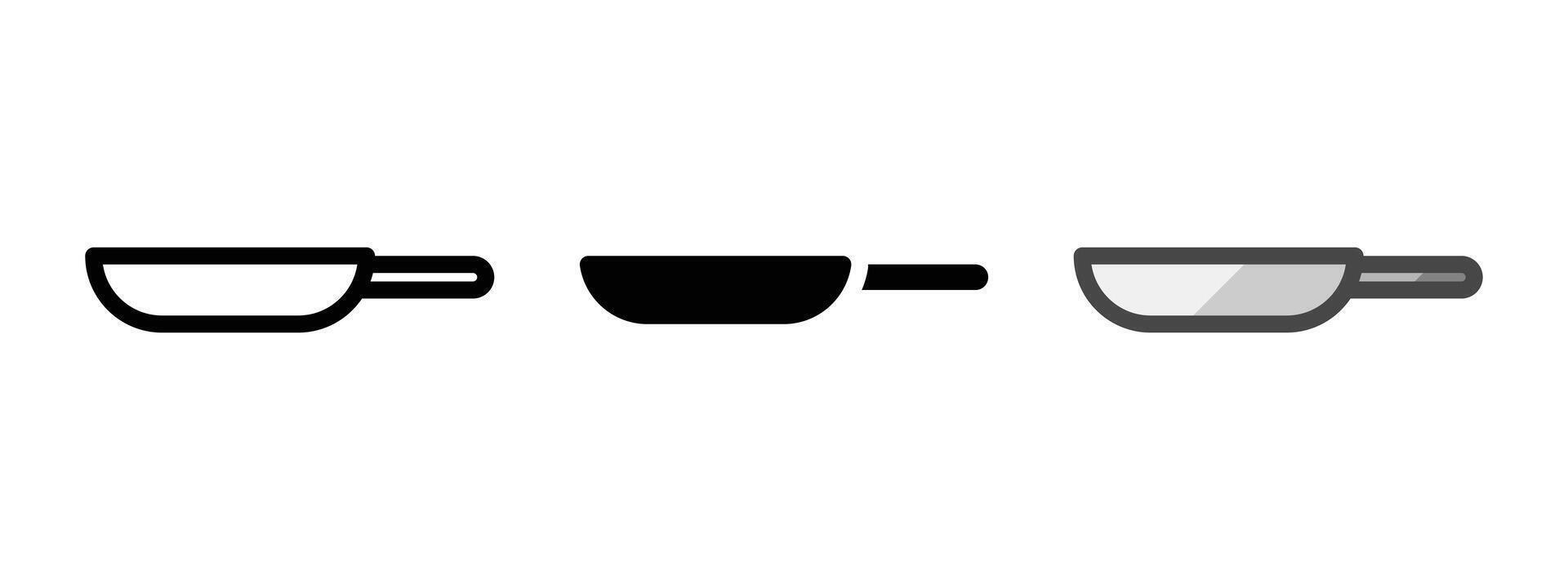 Multipurpose Pan Icon in Outline, Glyph, Filled Outline Style vector
