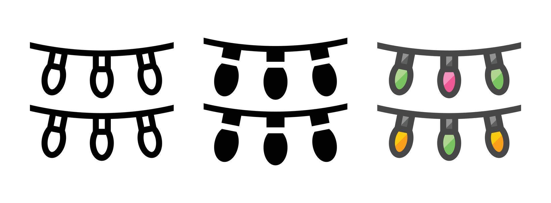 Multipurpose Bulbs Icon in Outline, Glyph, Filled Outline Style vector