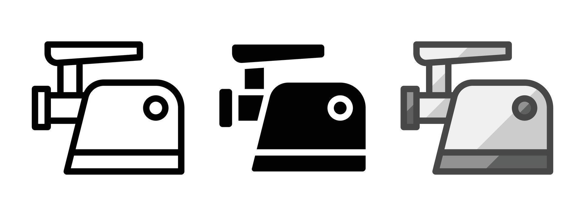 Multipurpose Electric Grinder Icon in Outline, Glyph, Filled Outline Style vector