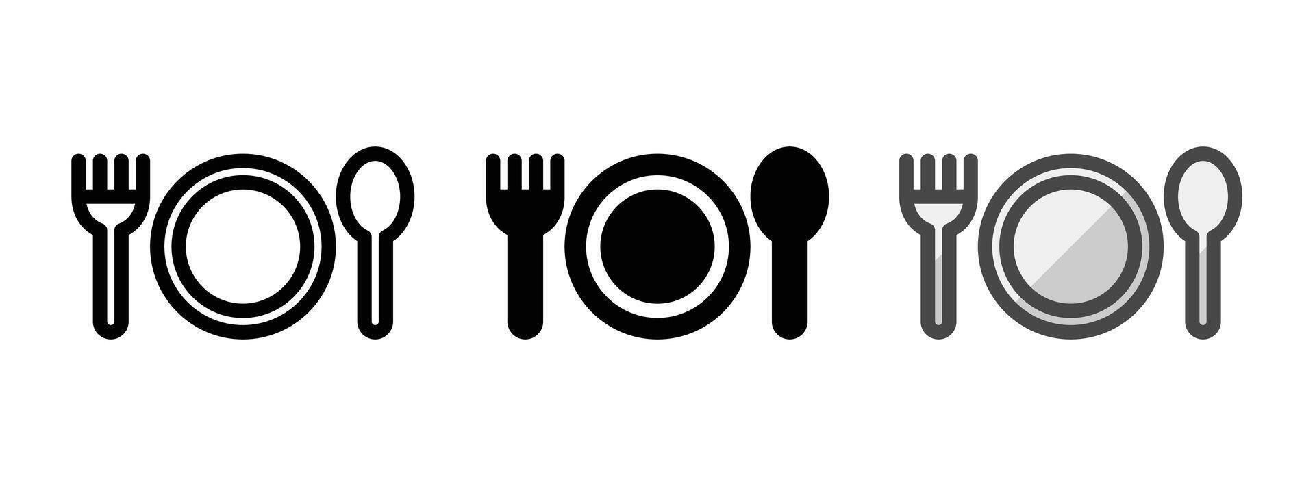 Multipurpose Cutlery Icon in Outline, Glyph, Filled Outline Style vector