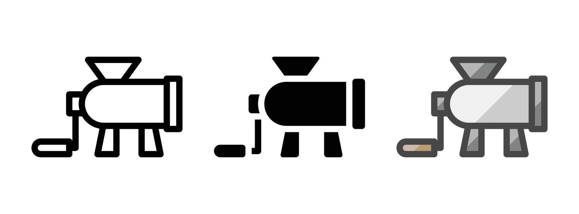 Multipurpose Grinder Icon in Outline, Glyph, Filled Outline Style vector