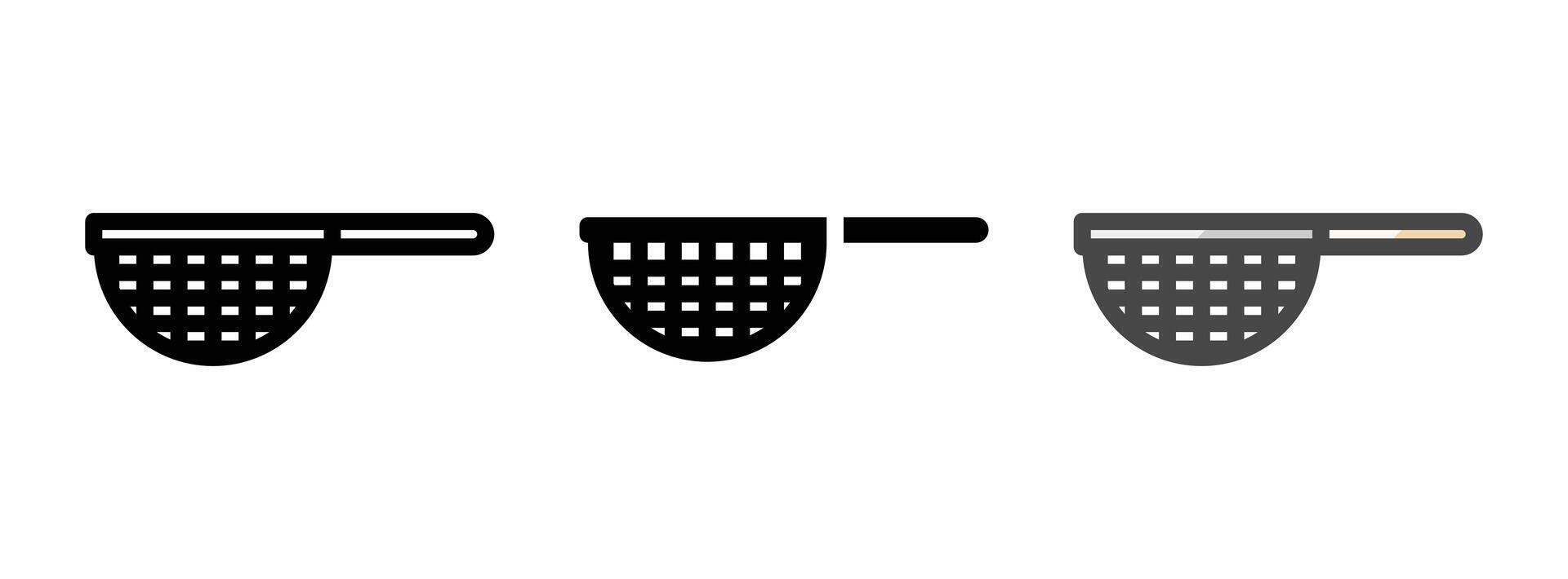 Multipurpose Strainer Icon in Outline, Glyph, Filled Outline Style vector