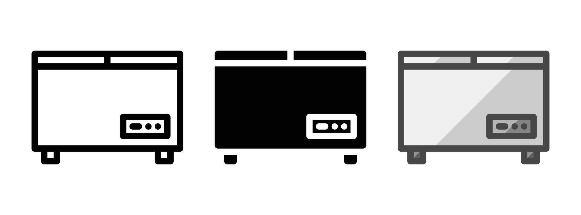 Multipurpose Freezer Icon in Outline, Glyph, Filled Outline Style vector