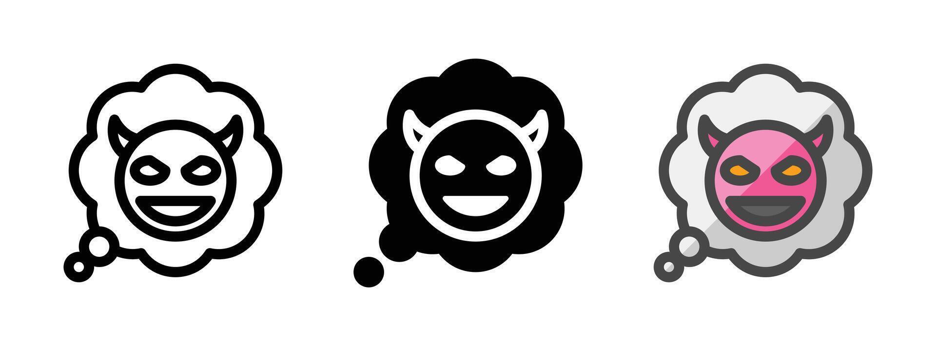 Multipurpose Nightmare Icon in Outline, Glyph, Filled Outline Style vector
