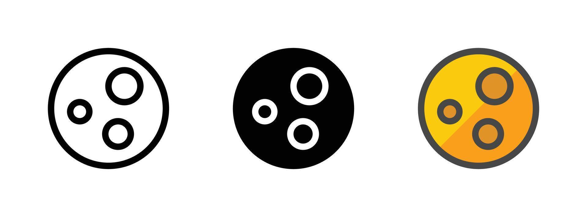 Multipurpose Full Moon Icon in Outline, Glyph, Filled Outline Style vector