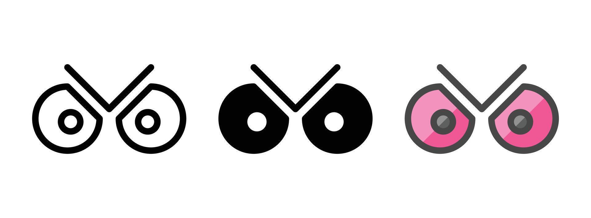 Multipurpose Eyes Icon in Outline, Glyph, Filled Outline Style vector